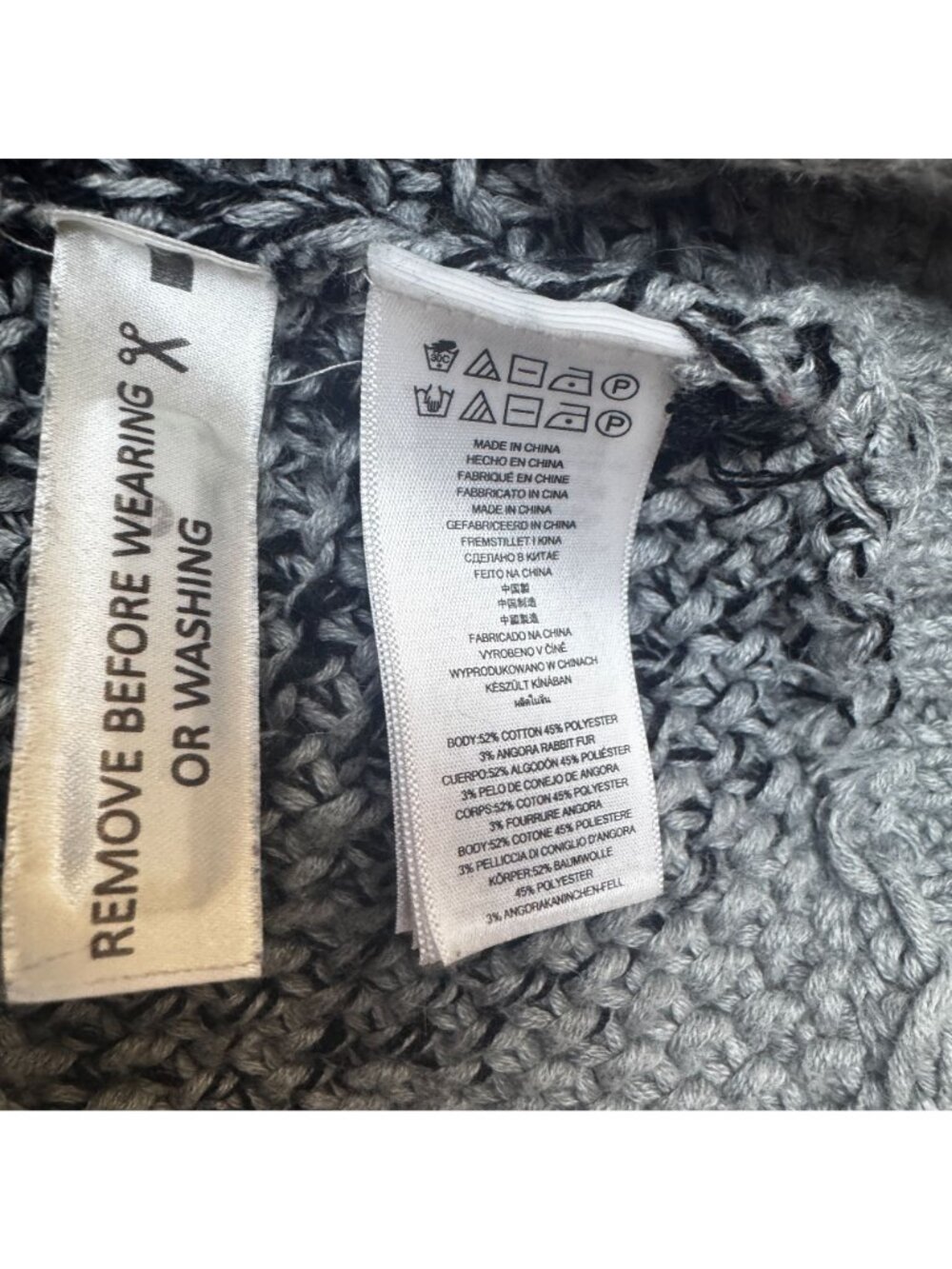Michael Kors S oversized gray knit poncho sweater batwing slouchy soft Cozy warm - Picture 4 of 6